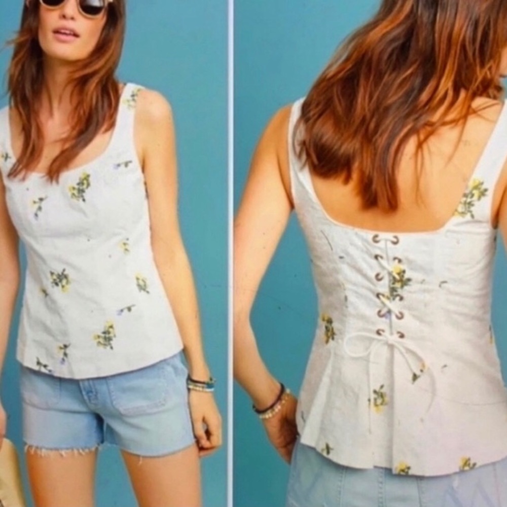 Anthropologie Floral Lace Top